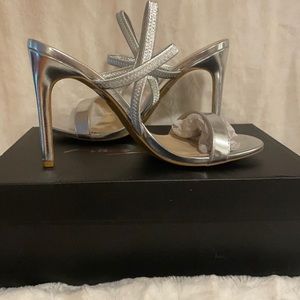 Anne Michelle heels, color Silver, Size US8/EUR 38